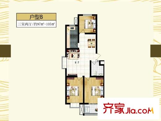 貴和苑小區(qū)戶型圖戶型圖 3室2廳1衛(wèi)1廚