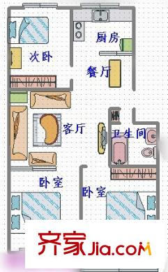 怡馨家園89平3室2廳1衛(wèi)戶型圖2明_副本