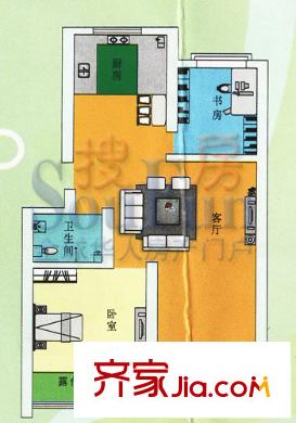 順嘉花園戶型圖2室1廳1衛(wèi)1廚