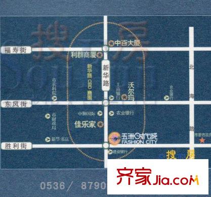 五洲時代城交通圖