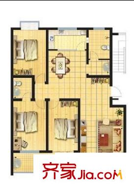 玉苑小區(qū)戶型圖一期多層戶型圖 3室2廳2衛(wèi)1廚