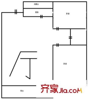 世紀花苑 2室 戶型圖
