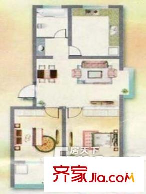 虞鑫花園戶型圖 戶型圖 3室2廳1衛(wèi)1廚