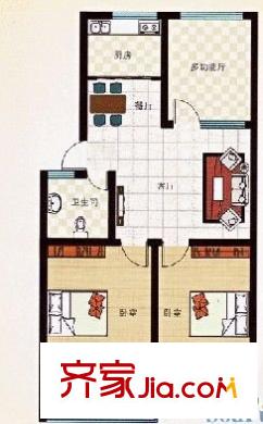新元小區(qū) 2室 戶型圖