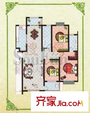 高新花園戶型圖3室2廳1衛(wèi)A戶型圖 3室2廳1衛(wèi)1廚