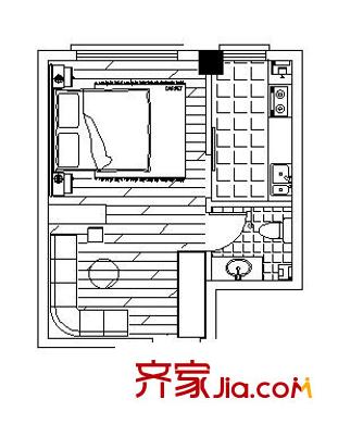 東方春天戶型圖戶型圖 1室1廳1衛(wèi)1廚