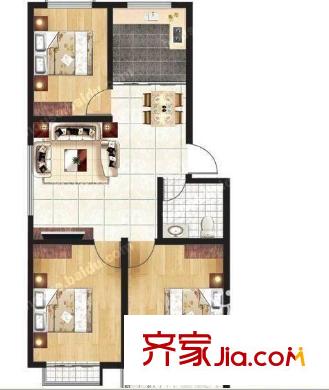 華都金馬小區(qū)戶型圖戶型圖（3室2廳1廚1衛(wèi)） 3室2廳1衛(wèi)1廚