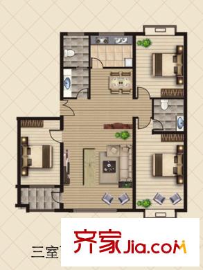 聯(lián)運(yùn)家園戶型圖T戶型 3室2廳2衛(wèi)1廚