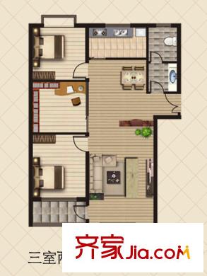 聯(lián)運(yùn)家園戶型圖S戶型 3室2廳1衛(wèi)1廚