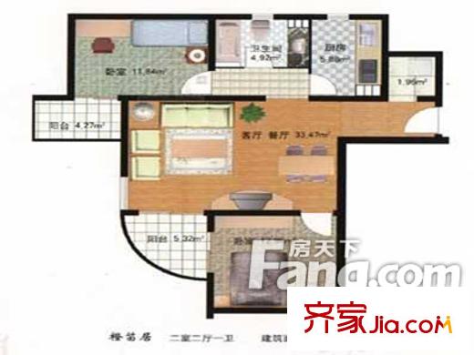 雍和家園戶型圖戶型圖 2室2廳1衛(wèi)1廚