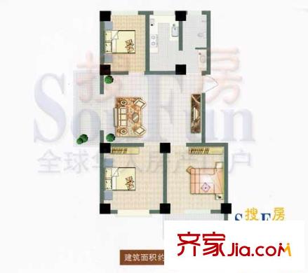 雍和家園戶型圖戶型圖 3室1廳1衛(wèi)1廚