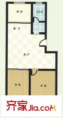 隆祥花園戶型圖B2戶型圖 2室2廳1衛(wèi)1廚