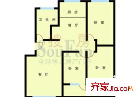 華麗世家戶型圖戶型圖 3室2廳1衛(wèi)1廚