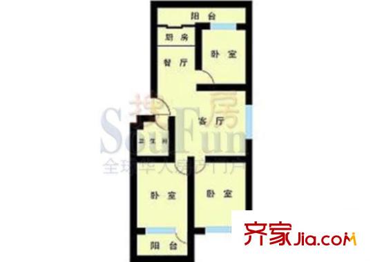 華麗世家戶型圖戶型圖 3室2廳1衛(wèi)1廚