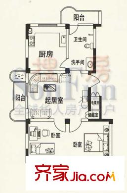 華實小區(qū)戶型圖一期27號樓戶型圖 2室1廳1衛(wèi)1廚