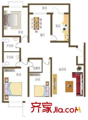 金葉櫻海園 3室 戶型圖