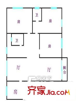 金城花園戶型圖戶型圖 4室2廳1衛(wèi)1廚