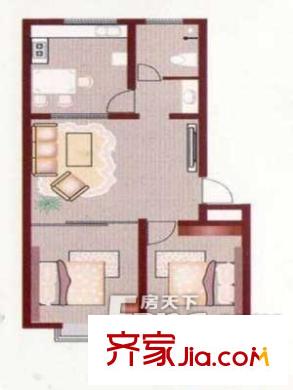 恒信金色城品戶型圖戶型圖 2室2廳1衛(wèi)1廚