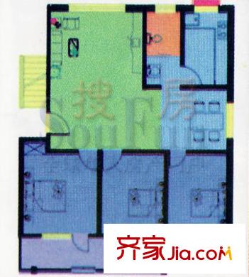 金都國際廣場戶型圖3室2廳1衛(wèi)1廚