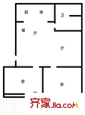 翠竹園小區(qū) 2室 戶型圖
