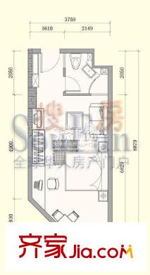 金沙城市廣場(chǎng)戶型圖1-17.26 1室1廳1衛(wèi)1廚