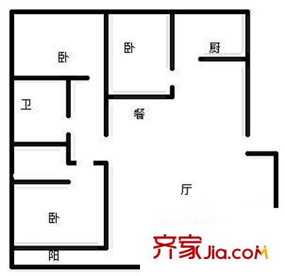 富華公寓 3室 戶型圖