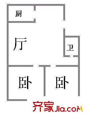 芙蓉小區(qū) 2室 戶型圖