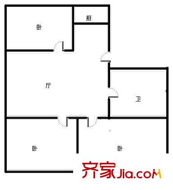 河濱花園 3室 戶型圖