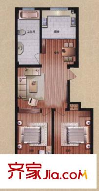 盛華園戶型圖二期高層住宅戶型圖 2室2廳1衛(wèi)1廚