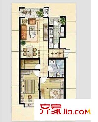 名門(mén)世家戶型圖戶型圖（2室2廳1廚1衛(wèi)） 2室2廳1衛(wèi)1廚