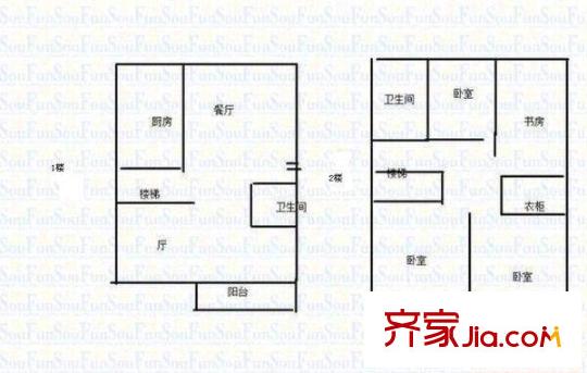 名門(mén)世家戶型圖戶型圖（4室2廳1廚1衛(wèi)） 4室2廳1衛(wèi)1廚