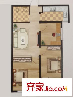 水岸華府27#B戶型 3室1廳1衛(wèi)1廚