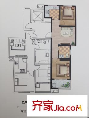 水岸華府22#精英公寓C戶型 2室1廳1衛(wèi)1廚