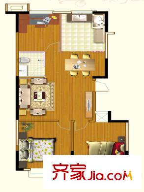 福源居小區(qū)戶型圖一期1號(hào)樓和2號(hào)樓標(biāo)準(zhǔn)層A戶型 3室2廳1衛(wèi)1廚