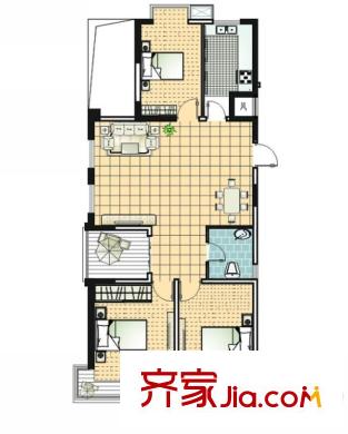 上品領(lǐng)域戶型圖C戶型 3室2廳1衛(wèi)1廚