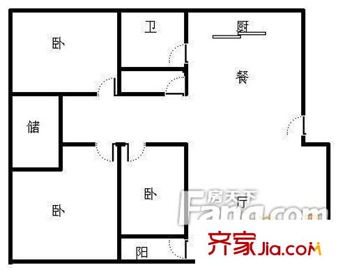 富華新村戶型圖戶型圖（3室2廳1廚1衛(wèi)） 3室2廳1衛(wèi)1廚