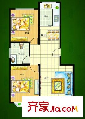 宏鼎新華名郡戶型圖D戶型 2室1廳1衛(wèi)1廚