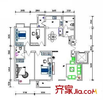 龍居苑戶型圖高層4戶型圖 4室2廳2衛(wèi)1廚