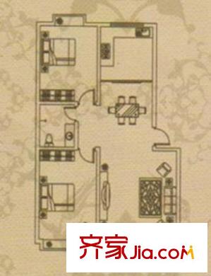 上河園 2室 戶型圖