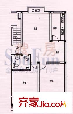 金寶生態(tài)花園戶型圖A戶型 2室2廳1衛(wèi)1廚
