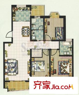 盛世豪廷戶型圖5號7號樓戶型圖 3室2廳2衛(wèi)1廚