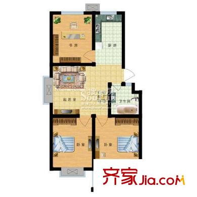 欣泰盛和苑戶型圖10#-E6 3室2廳1衛(wèi)1廚