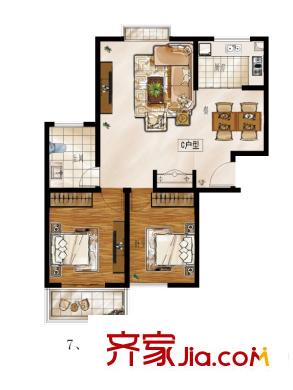 高速仁和盛庭二期高層7、8、10#C戶型 2室2廳1衛(wèi)1廚