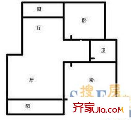 安順東區(qū) 2室 戶型圖