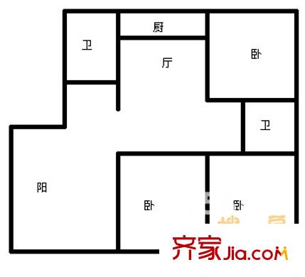 安順東區(qū) 2室 戶型圖