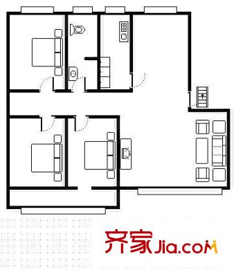 銘?；▓@ 3室 戶型圖