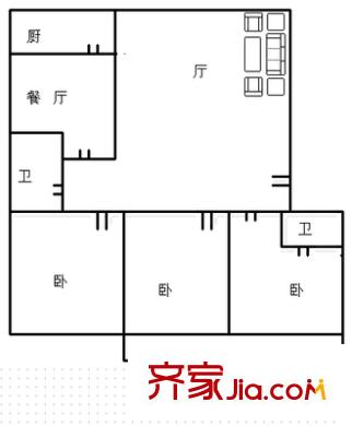 吉祥家園 3室 戶型圖