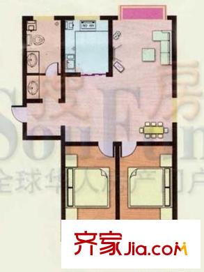 金都南苑戶型圖戶型圖 2室2廳1衛(wèi)1廚