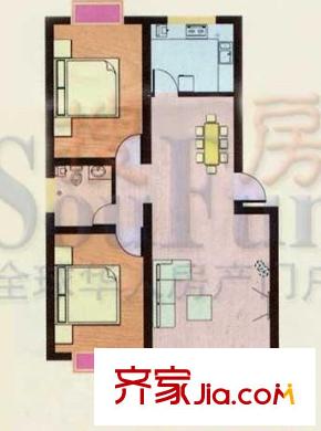 金都南苑戶型圖戶型圖 2室2廳1衛(wèi)1廚