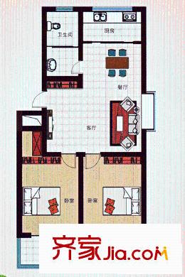 祥瑞家園戶(hù)型圖A戶(hù)型 2室2廳1衛(wèi)1廚